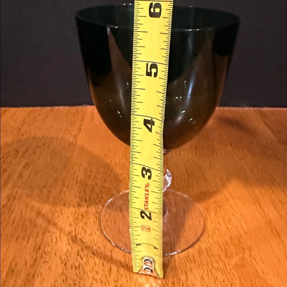 Vintage Tiffin Franciscan Killarney Green Glass Goblet with clear base. 50’s
